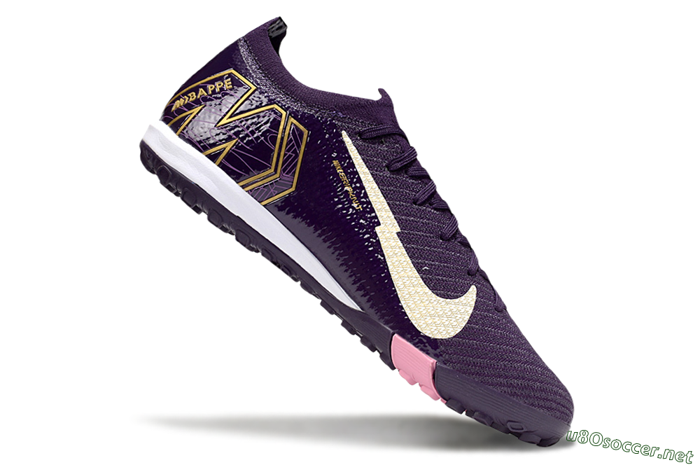 Men's Nike Air Zoom Mercurial Vapor 16 Elite TF Football Shoes - Purple/White/Gold 5