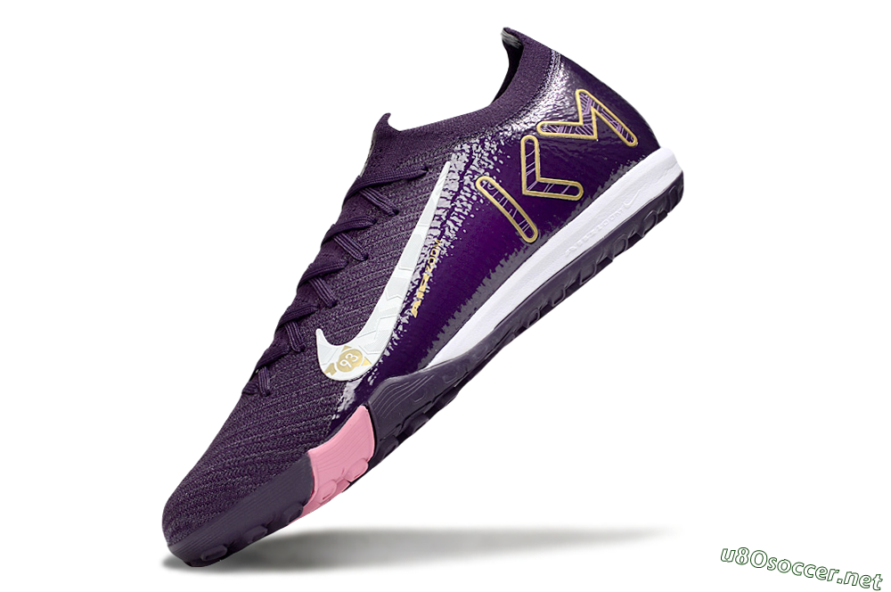 Men's Nike Air Zoom Mercurial Vapor 16 Elite TF Football Shoes - Purple/White/Gold 6