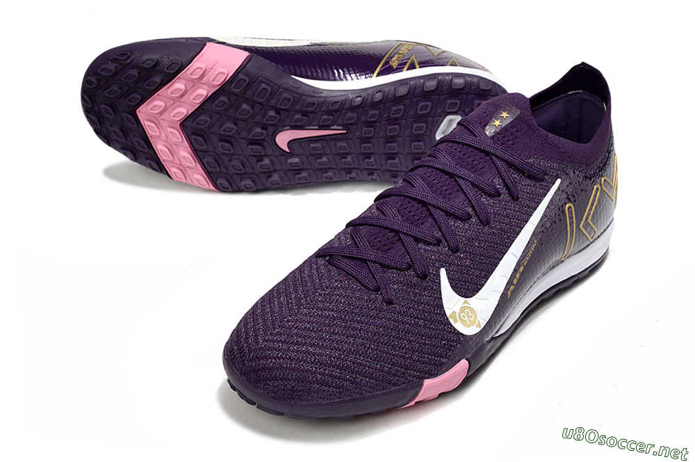 Men's Nike Air Zoom Mercurial Vapor 16 Elite TF Football Shoes - Purple/White/Gold 3