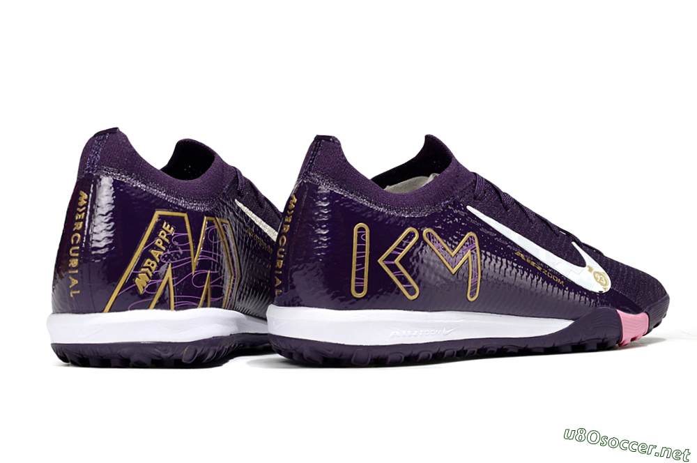 Men's Nike Air Zoom Mercurial Vapor 16 Elite TF Football Shoes - Purple/White/Gold 7