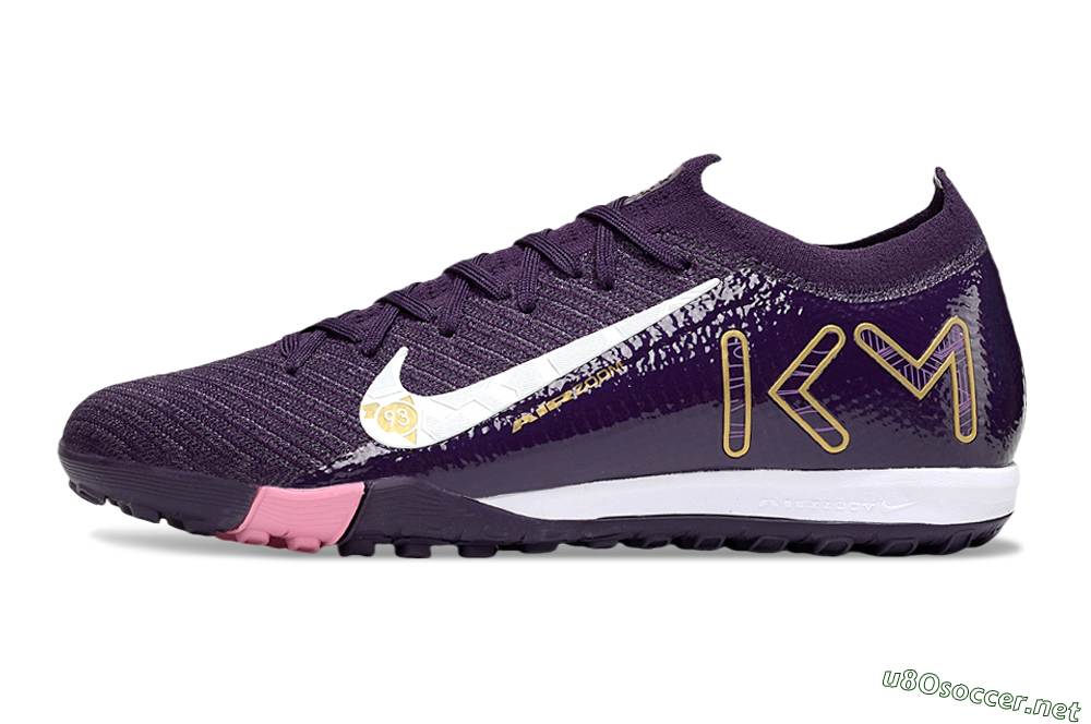Men's Nike Air Zoom Mercurial Vapor 16 Elite TF Football Shoes - Purple/White/Gold 0