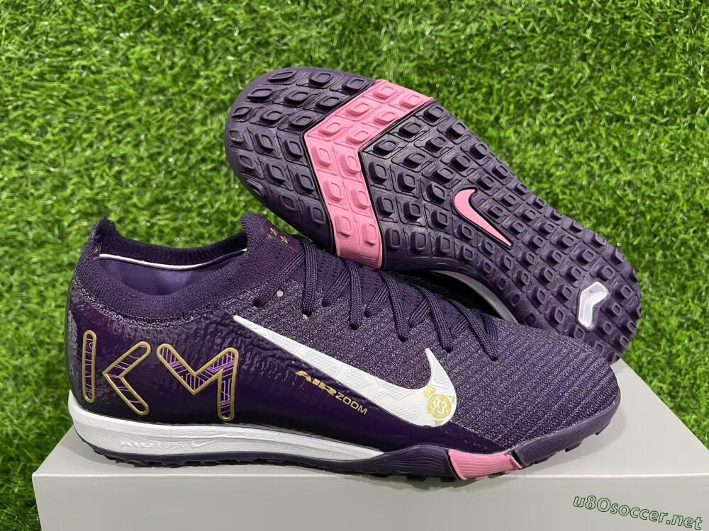 Men's Nike Air Zoom Mercurial Vapor 16 Elite TF Football Shoes - Purple/White/Gold
