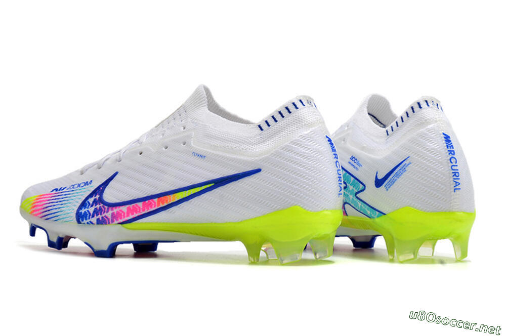 Men's Nike Air Zoom Mercurial Vapor 15 Elite FG Football Boots - White/Blue/Pink/Yellow 5