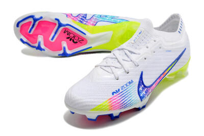 Men's Nike Air Zoom Mercurial Vapor 15 Elite FG Football Boots - White/Blue/Pink/Yellow