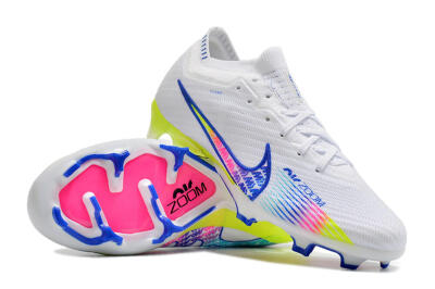 Men's Nike Air Zoom Mercurial Vapor 15 Elite FG Football Boots - White/Blue/Pink/Yellow