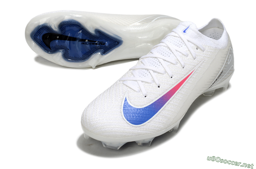 Unisex Nike Air Zoom Mercurial Vapor 16 Elite FG Football Boots - White/Blue/Pink 3