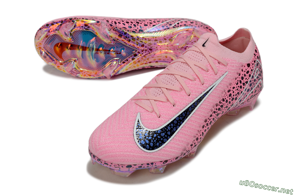 Unisex Nike Air Zoom Mercurial Vapor 16 Elite FG Football Boots - Pink/White/Leopard 3