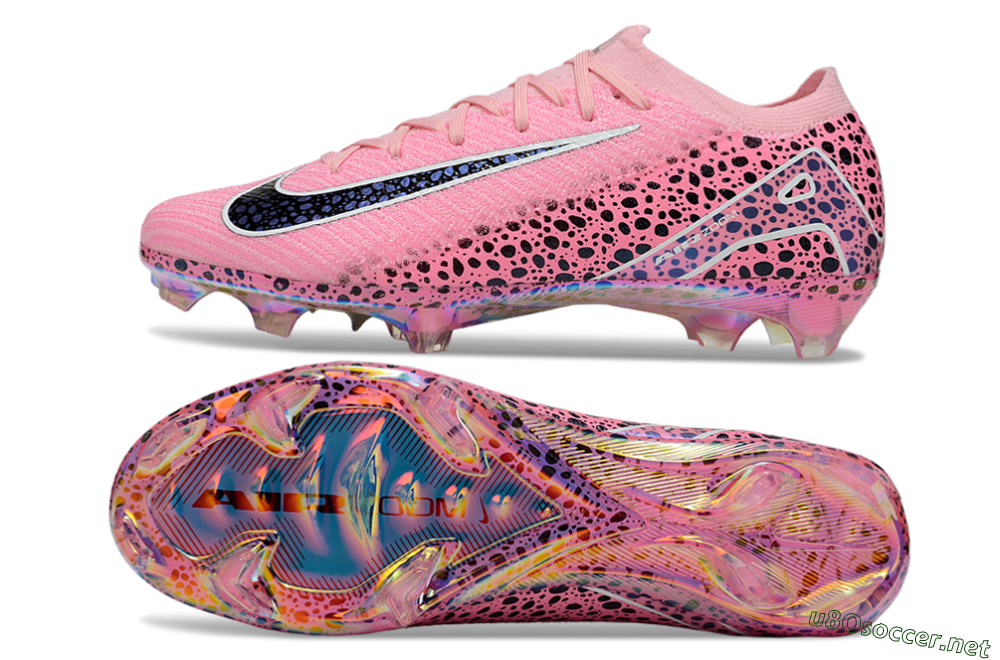 Unisex Nike Air Zoom Mercurial Vapor 16 Elite FG Football Boots - Pink/White/Leopard 1