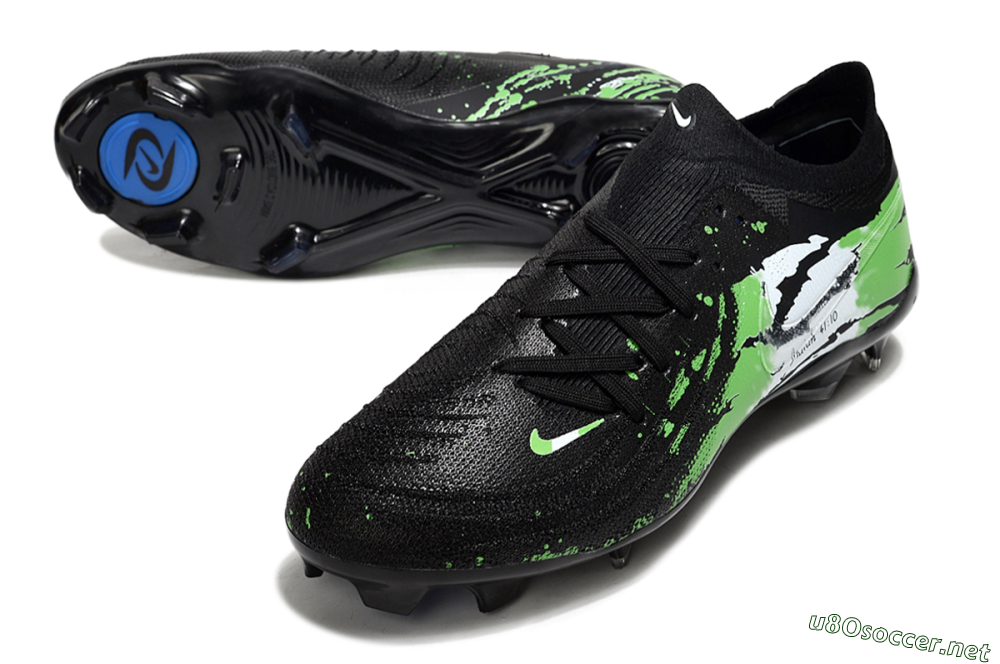 Men's Nike Phantom GX 2 Elite FG Football Boots - Black/Green/White 3