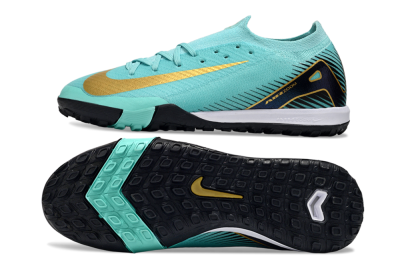 Men's Nike Air Zoom Mercurial Vapor 16 Elite TF Football Shoes - Jade/Gold/White