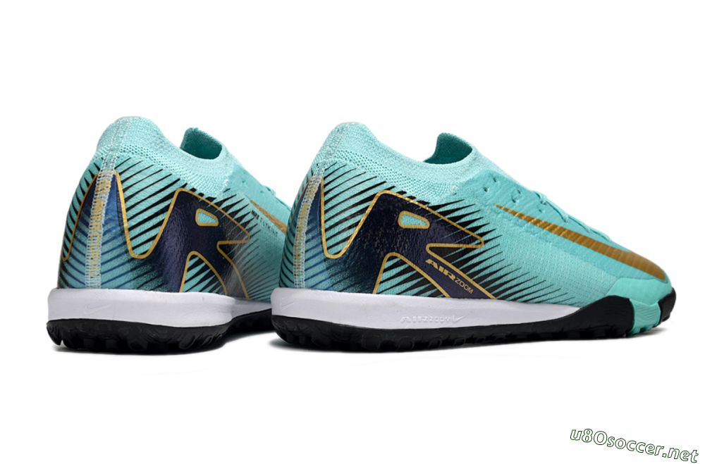 Men's Nike Air Zoom Mercurial Vapor 16 Elite TF Football Shoes - Jade/Gold/White 6