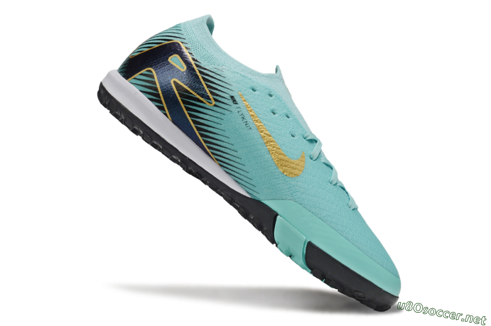 Men's Nike Air Zoom Mercurial Vapor 16 Elite TF Football Shoes - Jade/Gold/White 4