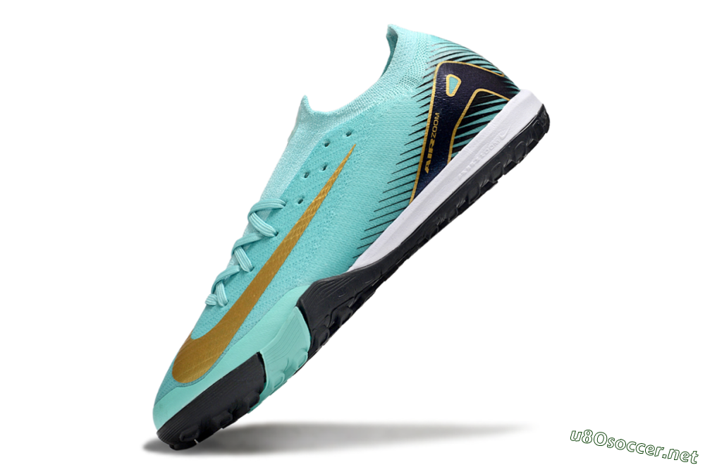 Men's Nike Air Zoom Mercurial Vapor 16 Elite TF Football Shoes - Jade/Gold/White 5