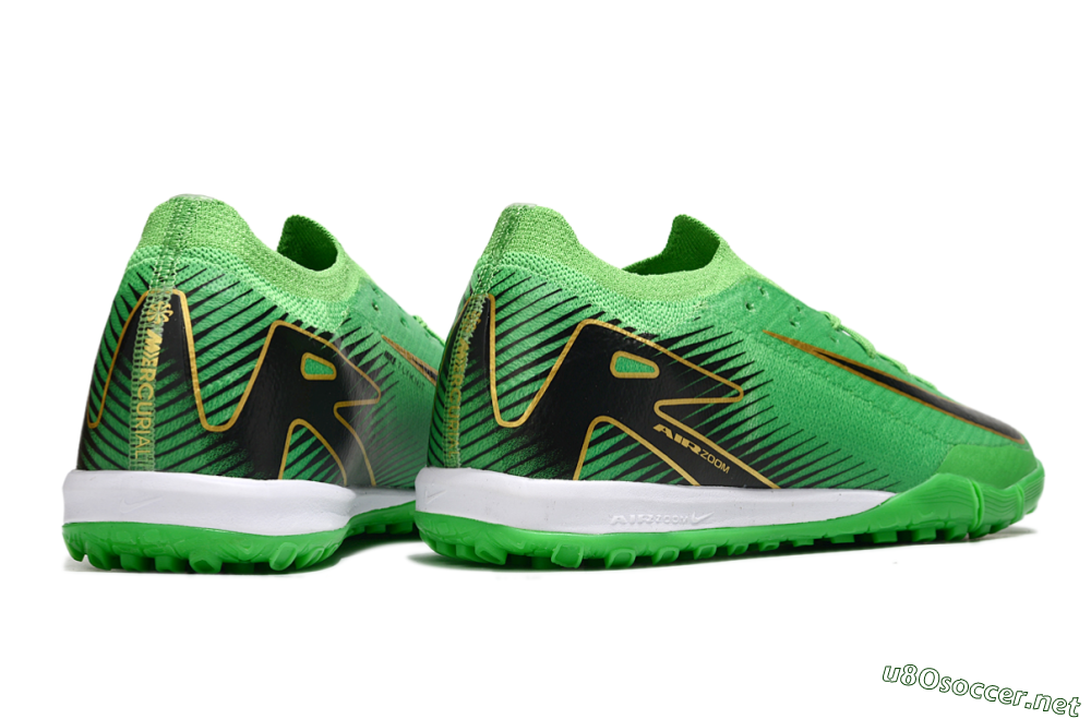 Men's Nike Air Zoom Mercurial Vapor 16 Elite TF Football Shoes - Green/Gold/Black 6
