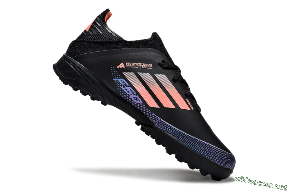 Kids Adidas F50 Elite TF Football Shoes - Black/Pink/Blue 3