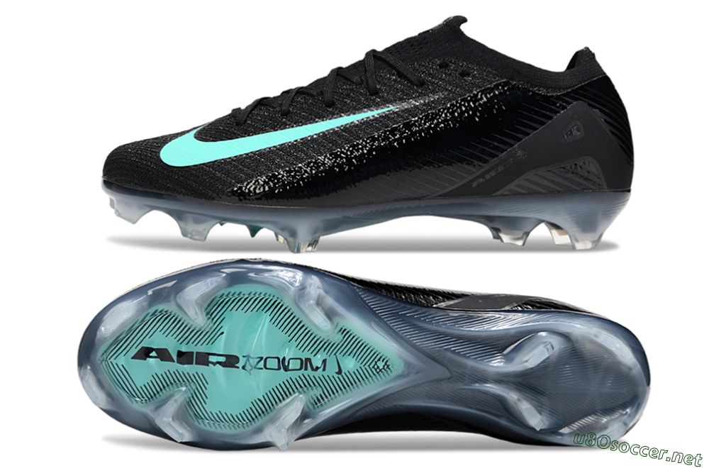 Unisex Nike Air Zoom Mercurial Vapor 16 Elite FG Football Boots - Black/Jade 1