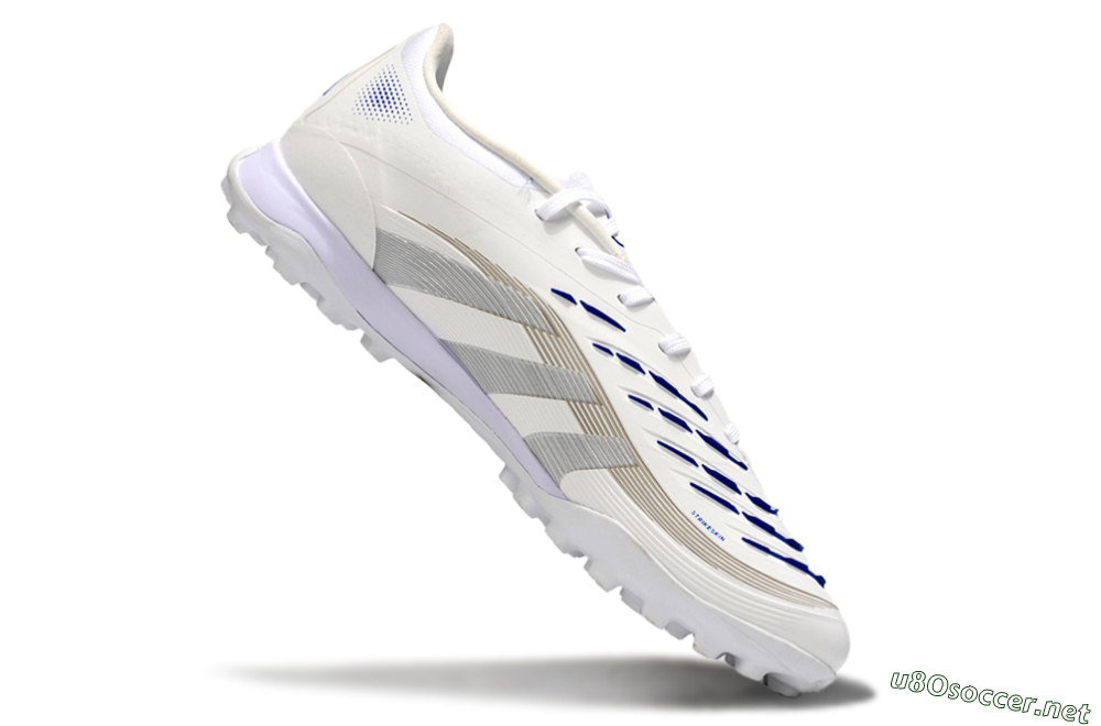 Men's Adidas Predator 25 Elite TF Football Shoes - Beige/Silver/White 4