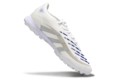Men's Adidas Predator 25 Elite TF Football Shoes - Beige/Silver/White