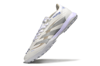 Men's Adidas Predator 25 Elite TF Football Shoes - Beige/Silver/White