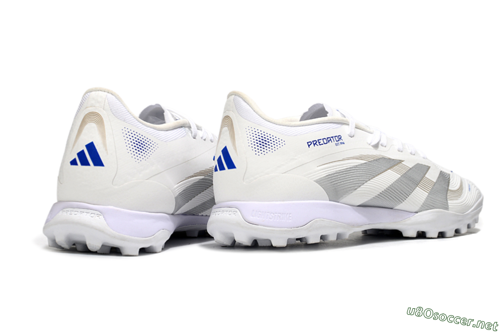 Men's Adidas Predator 25 Elite TF Football Shoes - Beige/Silver/White 6