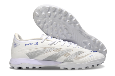 Men's Adidas Predator 25 Elite TF Football Shoes - Beige/Silver/White