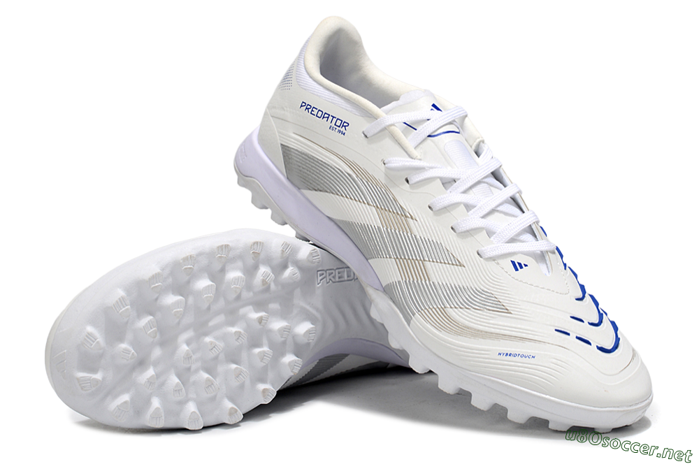 Men's Adidas Predator 25 Elite TF Football Shoes - Beige/Silver/White 3