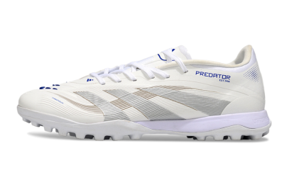 Men's Adidas Predator 25 Elite TF Football Shoes - Beige/Silver/White