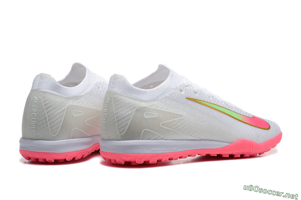 Men's Nike Air Zoom Mercurial Vapor 16 Elite TF Football Shoes - White/Pink/Gold 9