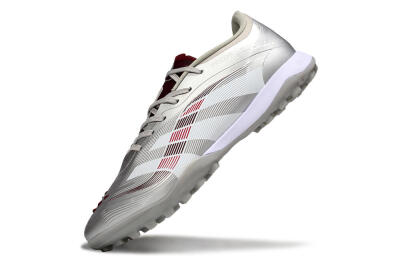 Men's Adidas Predator 25 Elite TF Football Shoes - Silver/Red/White