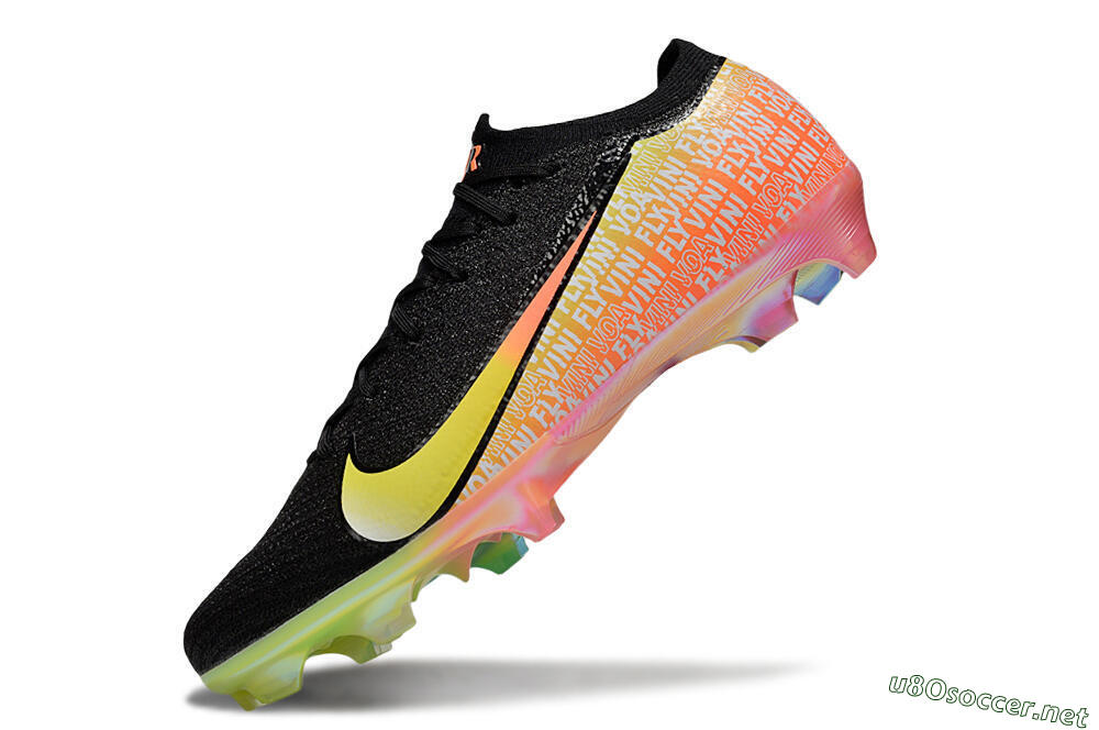 Unisex Nike Air Zoom Mercurial Vapor 16 Elite FG Football Boots - Black/Orange/Yellow 6