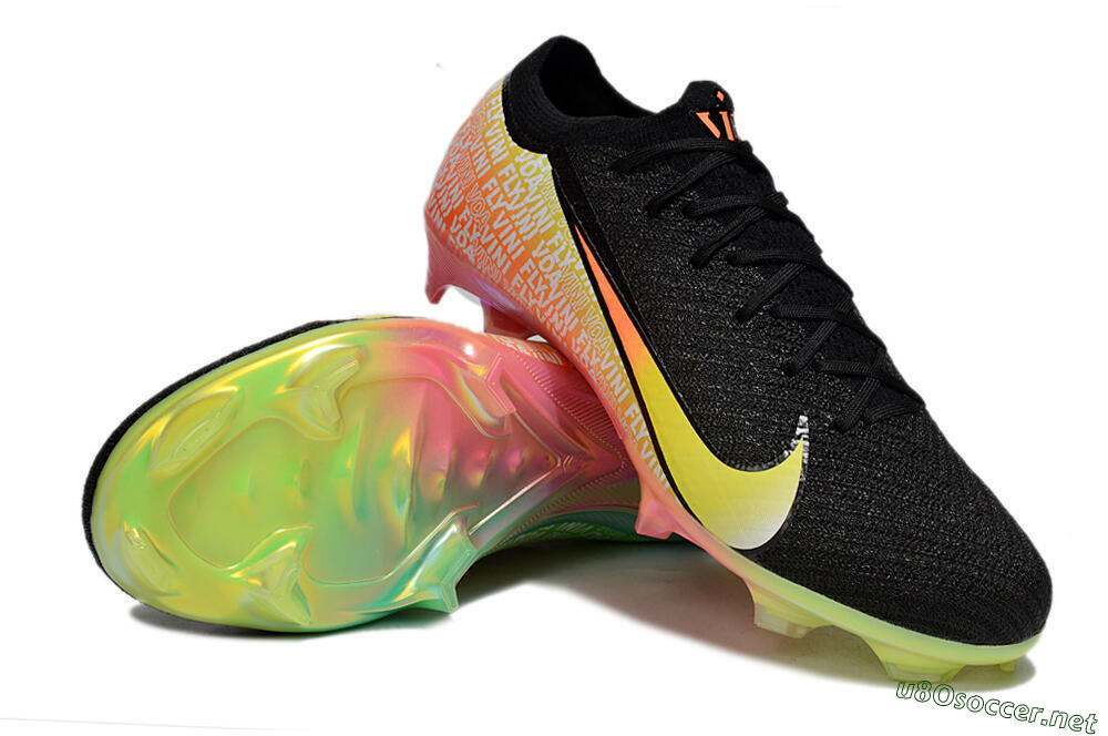 Unisex Nike Air Zoom Mercurial Vapor 16 Elite FG Football Boots - Black/Orange/Yellow 4