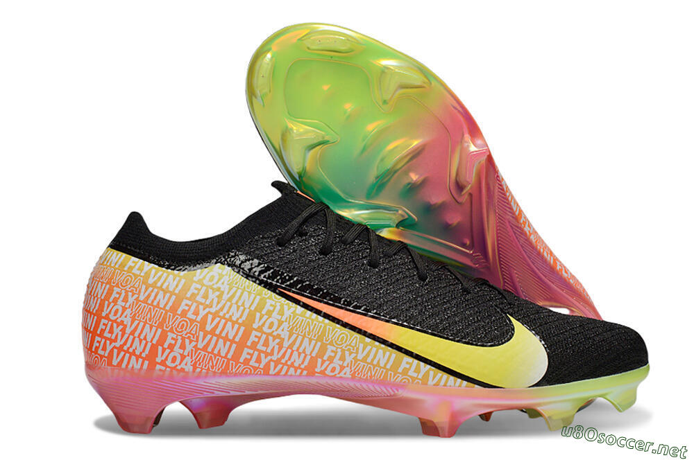 Unisex Nike Air Zoom Mercurial Vapor 16 Elite FG Football Boots - Black/Orange/Yellow 2