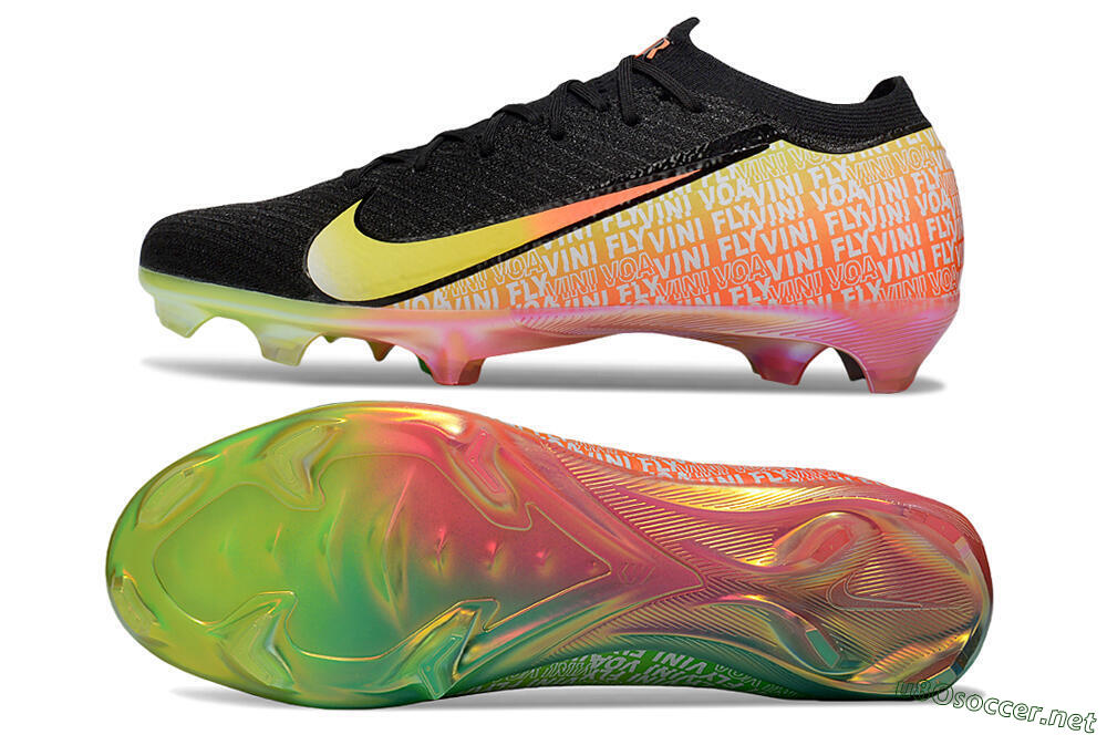 Unisex Nike Air Zoom Mercurial Vapor 16 Elite FG Football Boots - Black/Orange/Yellow 1