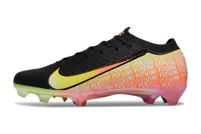 Unisex Nike Air Zoom Mercurial Vapor 16 Elite FG Football Boots - Black/Orange/Yellow