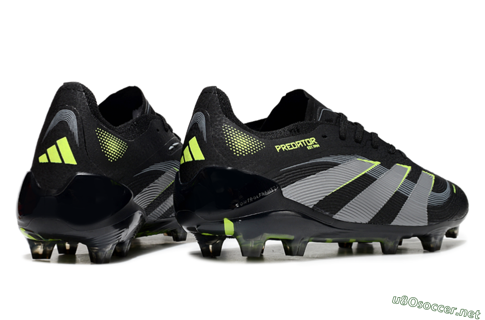 Unisex Adidas Predator 25 Elite FG Football Boots - Black/Silver/Yellow 6