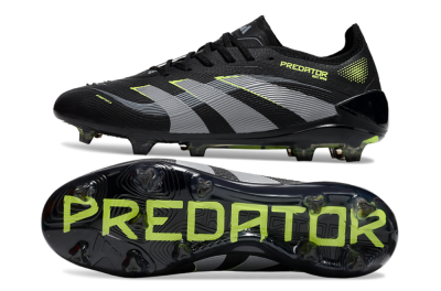 Unisex Adidas Predator 25 Elite FG Football Boots - Black/Silver/Yellow