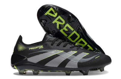 Unisex Adidas Predator 25 Elite FG Football Boots - Black/Silver/Yellow