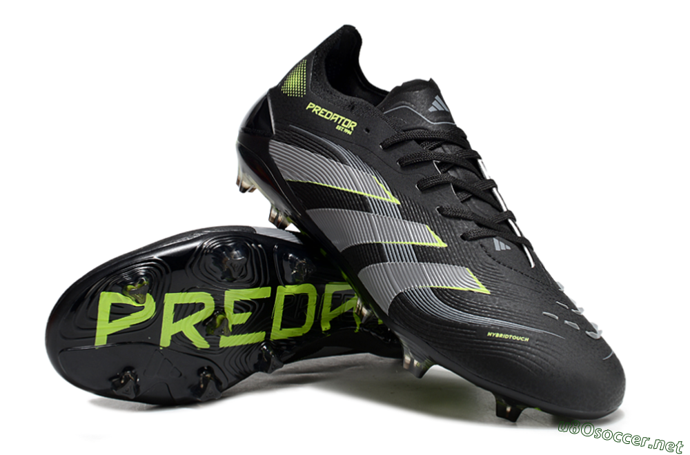 Unisex Adidas Predator 25 Elite FG Football Boots - Black/Silver/Yellow 3