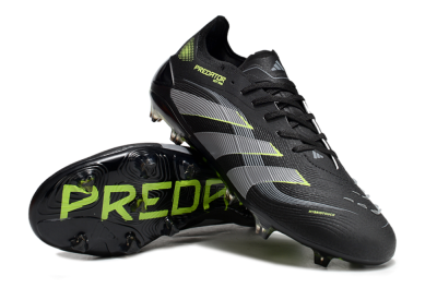 Unisex Adidas Predator 25 Elite FG Football Boots - Black/Silver/Yellow