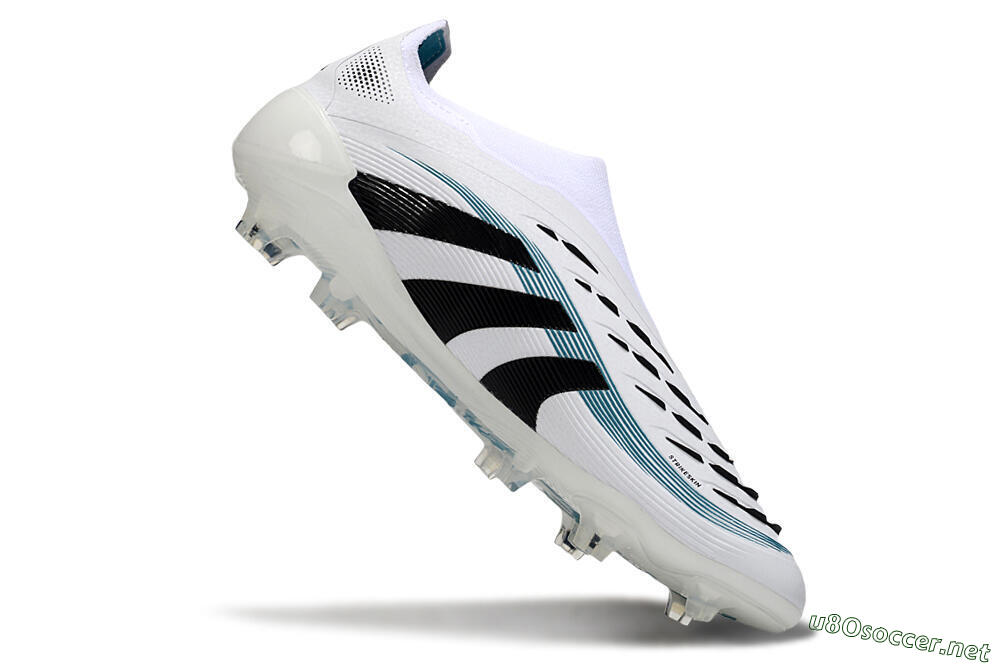 Unisex Adidas Predator 25 Elite Laceless FG Football Boots - White/Black/Blue 4