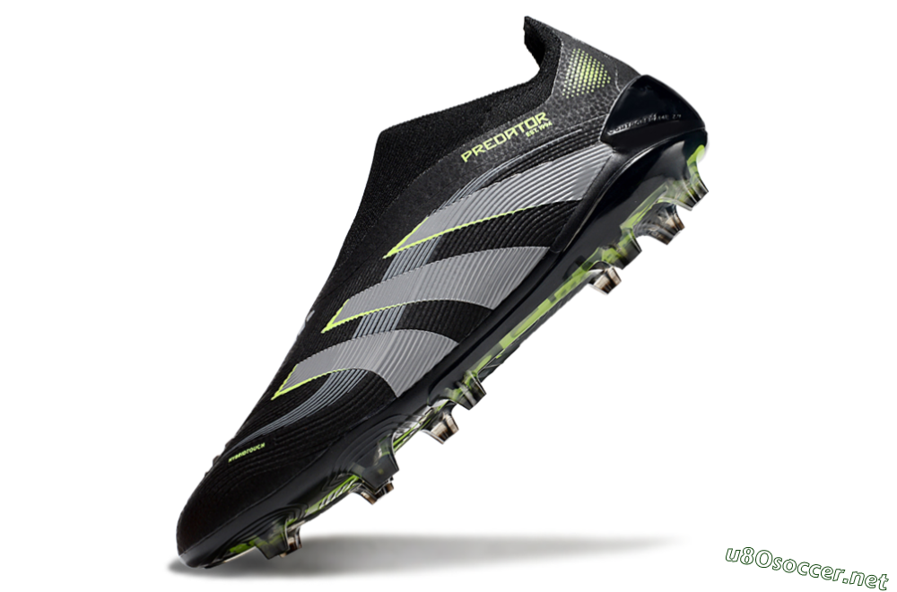 Unisex Adidas Predator 25 Elite Laceless FG Football Boots - Black/Silver/Yellow 5