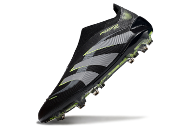 Unisex Adidas Predator 25 Elite Laceless FG Football Boots - Black/Silver/Yellow