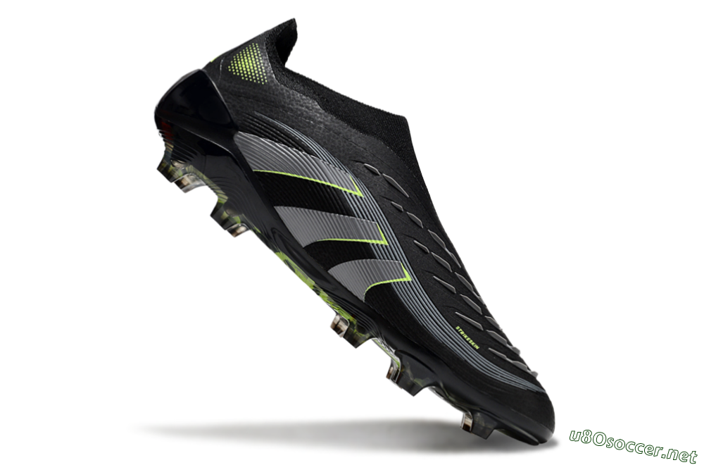 Unisex Adidas Predator 25 Elite Laceless FG Football Boots - Black/Silver/Yellow 4