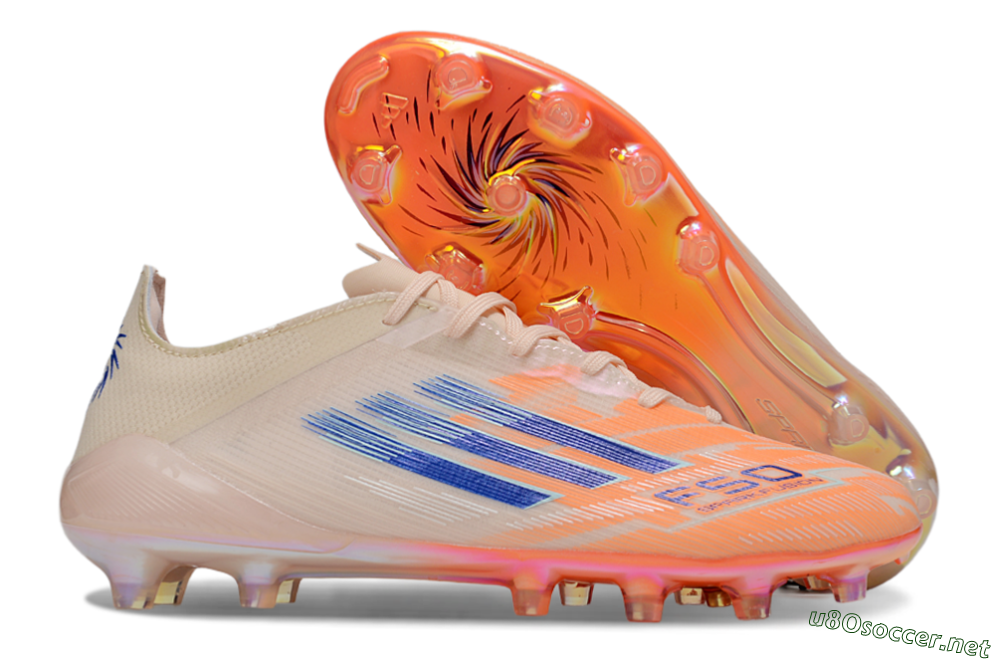 Men's Adidas F50 Elite FG Football Boots - Pink/Orange/Blue 2
