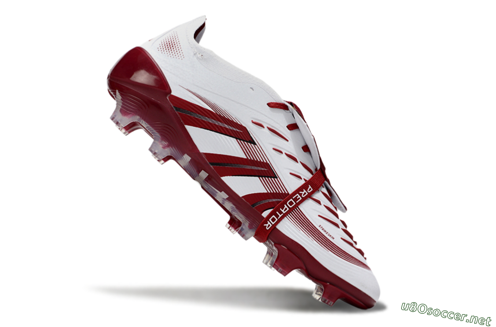 Unisex Adidas Predator 25 Elite Foldover Tongue FG Football Boots - White/Red/Black 4