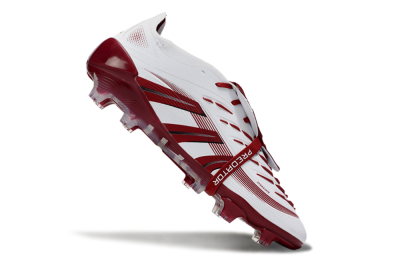 Unisex Adidas Predator 25 Elite Foldover Tongue FG Football Boots - White/Red/Black
