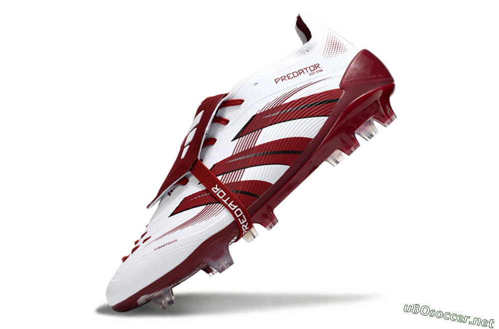 Unisex Adidas Predator 25 Elite Foldover Tongue FG Football Boots - White/Red/Black 5