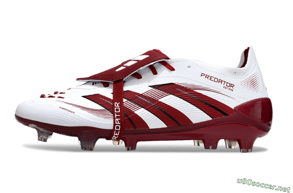 Unisex Adidas Predator 25 Elite Foldover Tongue FG Football Boots - White/Red/Black 0