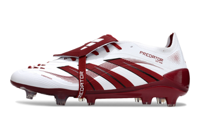 Unisex Adidas Predator 25 Elite Foldover Tongue FG Football Boots - White/Red/Black