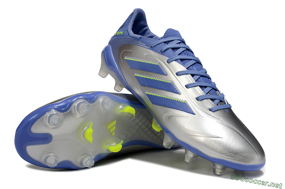 Men's Adidas Copa Pure 3 Elite FG Football Boots - Silver/Blue/Yellow 3